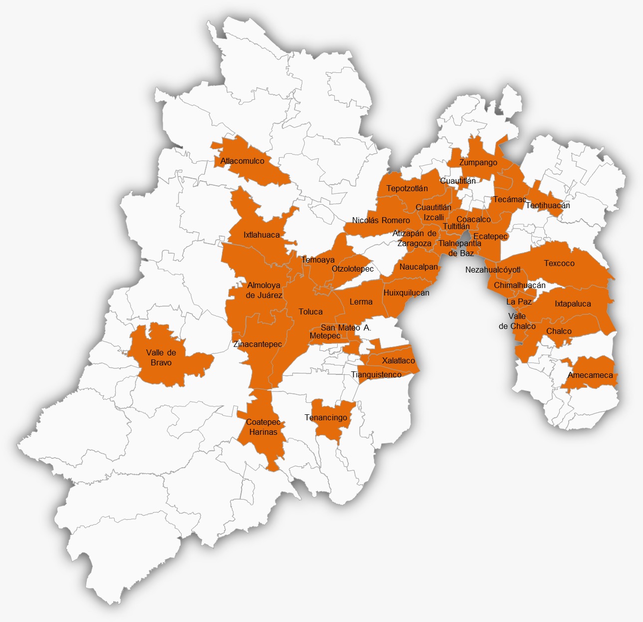 Mapa de municipios facultados